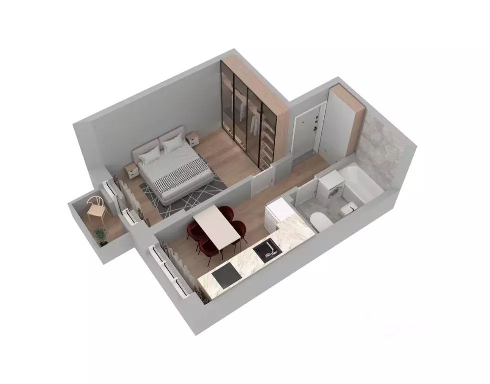 1-к кв. Башкортостан, Уфа Бионика Парк жилой комплекс, 3 (43.7 м) - Фото 2