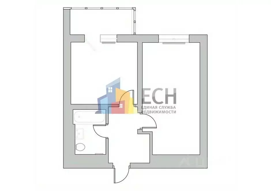 1-к кв. Тульская область, Щекино Транспортная ул., 10 (27.4 м) - Фото 2