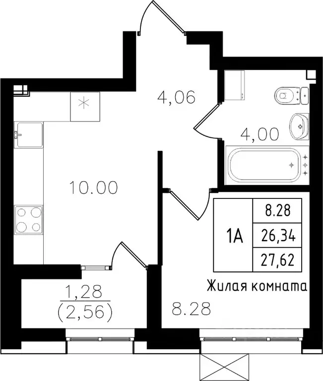 1-к кв. Татарстан, Казань ул. Михаила Миля (27.62 м) - Фото 0