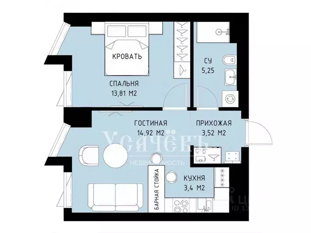 2-к кв. Москва Багратионовский проезд, вл5 (40.09 м) - Фото 2