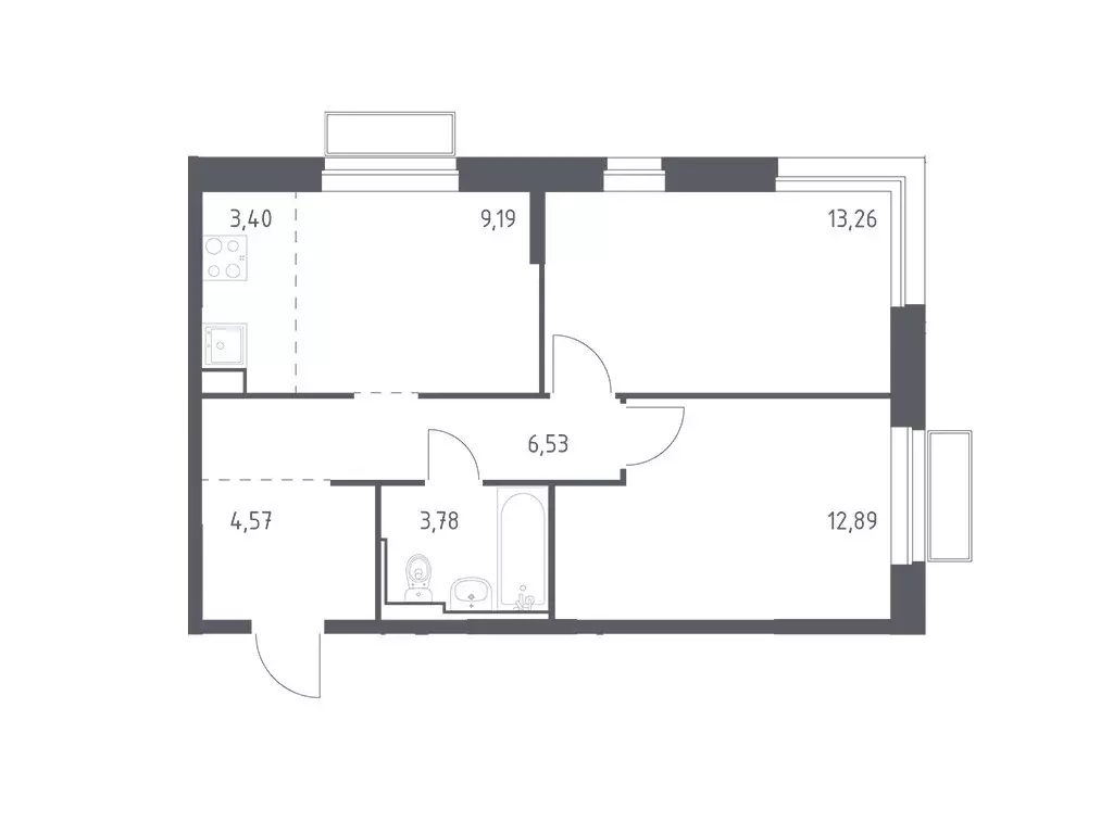 Продаётся 2-к квартира, 53.62 м - Фото 0