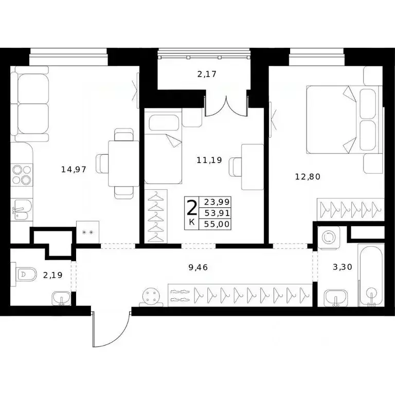 2-к кв. Нижегородская область, Нижний Новгород Ленгородок мкр, Мед ... - Фото 1