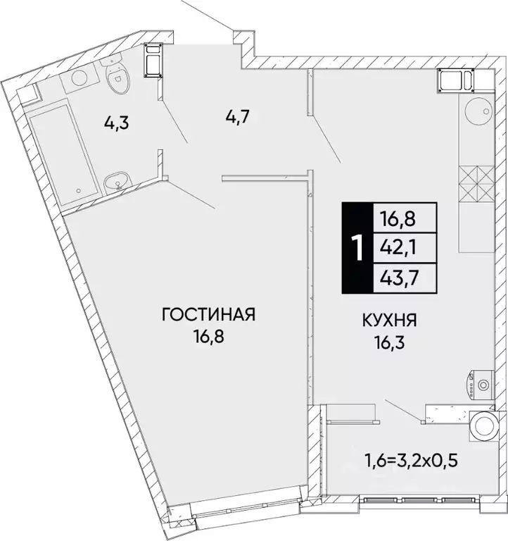 1-к кв. Ростовская область, Ростов-на-Дону ул. Бориса Слюсаря, 19с1 ... - Фото 0