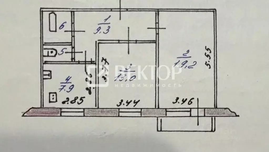 2-к кв. Ивановская область, Кохма ул. Запрудная, 20 (54.7 м) - Фото 1