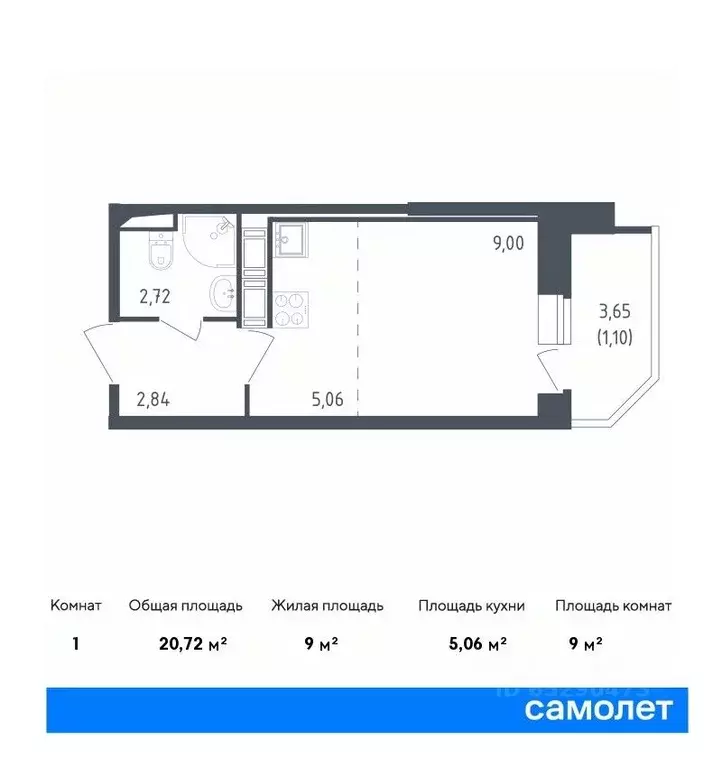 студия санкт-петербург живи в рыбацком жилой комплекс, 4 (20.72 м) - Фото 0