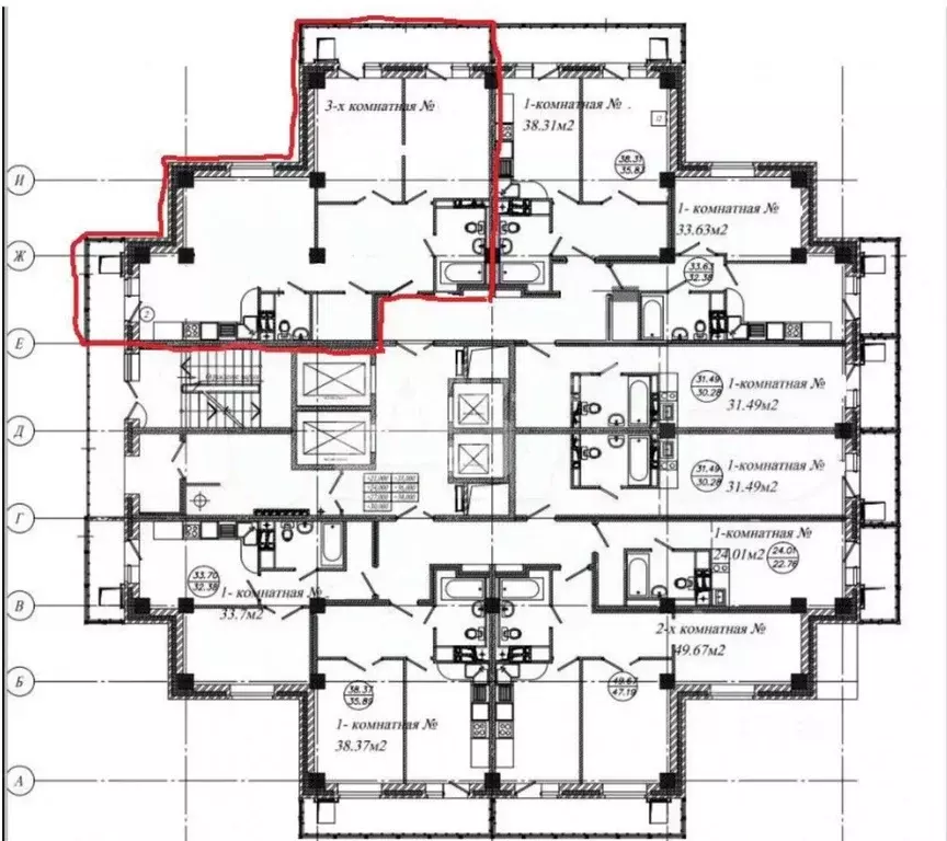 3-к кв. Красноярский край, Красноярск ул. 1-я Хабаровская, 7 (74.0 м) - Фото 2