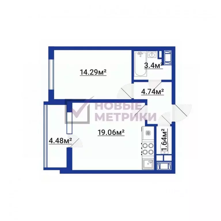 1-к кв. Санкт-Петербург аллея Арцеуловская, 19 (45.4 м) - Фото 2