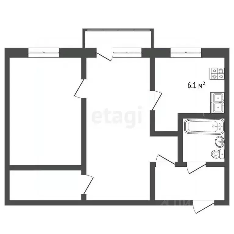 2-к кв. Пермский край, Пермь ул. Льва Шатрова, 20 (46.5 м) - Фото 1