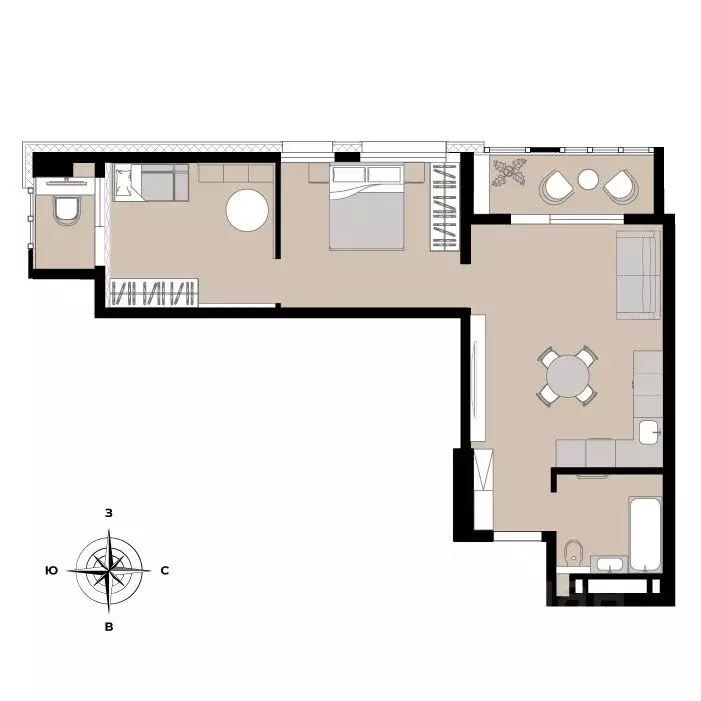 2-к кв. Приморский край, Владивосток Станционная ул., 11А (49.35 м) - Фото 2