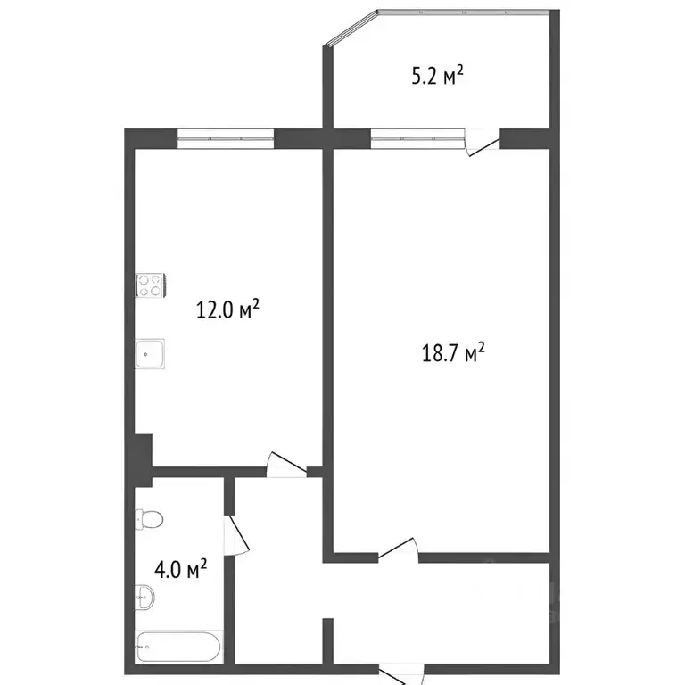 1-к кв. Ханты-Мансийский АО, Сургут ул. Есенина, 6 (43.2 м) - Фото 2