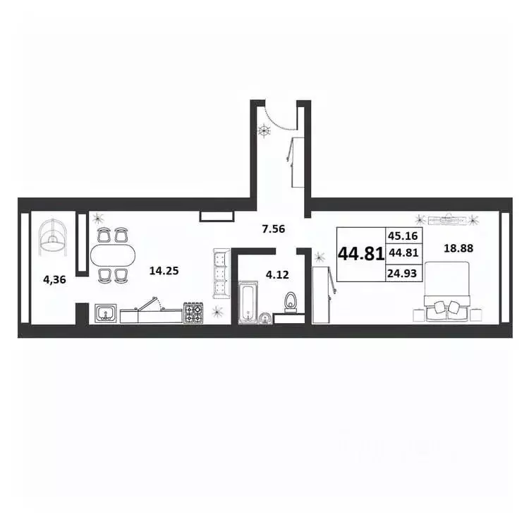 1-к кв. Новгородская область, Великий Новгород ул. Якова Павлова, 15 ... - Фото 1