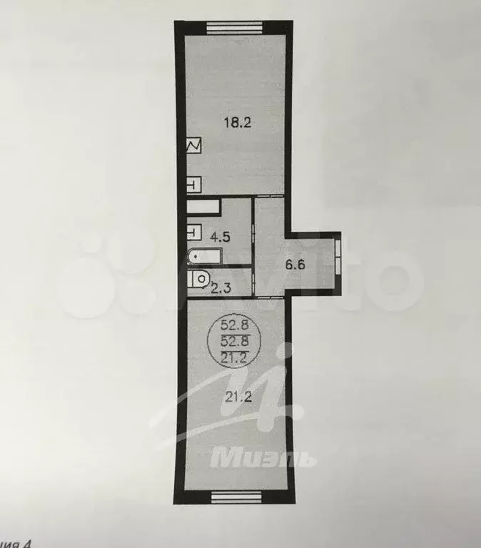 2-к. квартира, 52 м, 5/14 эт. - Фото 0