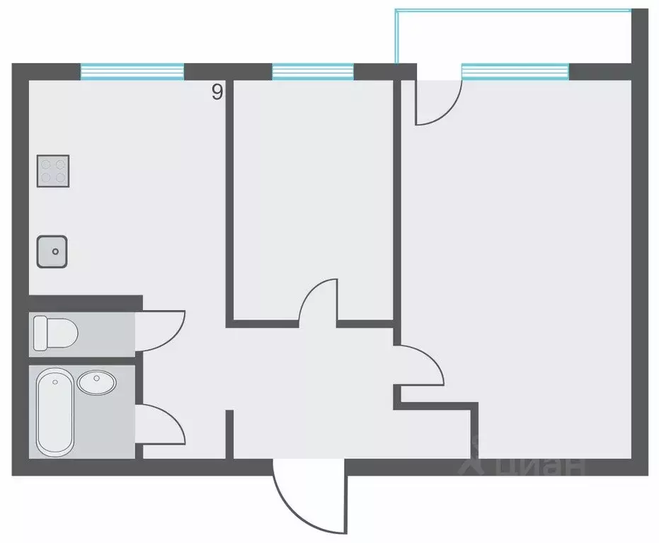 2-к кв. Свердловская область, Екатеринбург ул. Надеждинская, 14 (50.9 ... - Фото 2