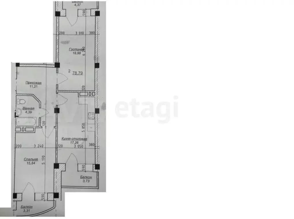2-комнатная квартира: Каспийск, улица Магомедали Магомеджановa, 31А ... - Фото 1