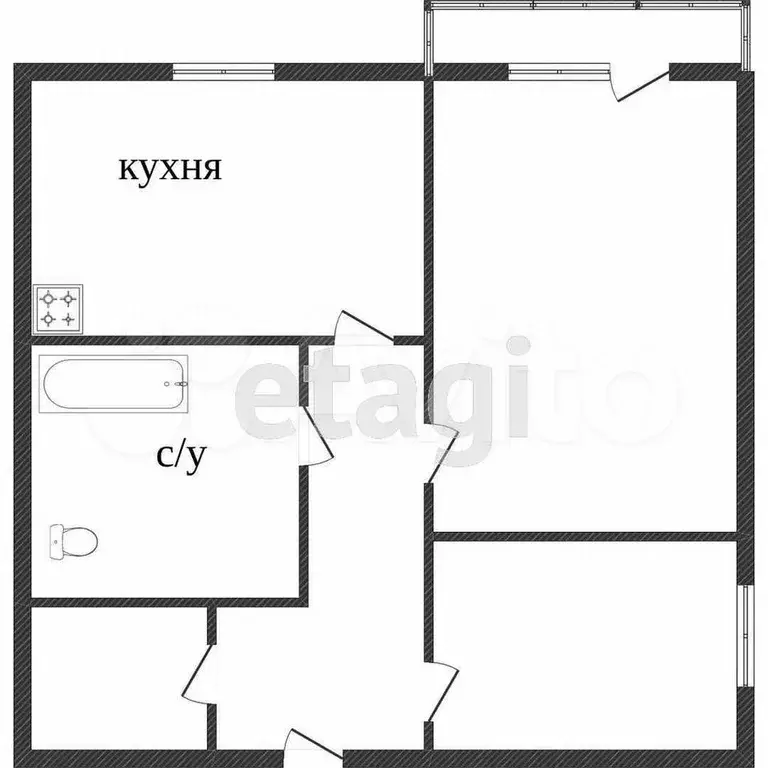 2-к. квартира, 40,7 м, 5/9 эт. - Фото 0