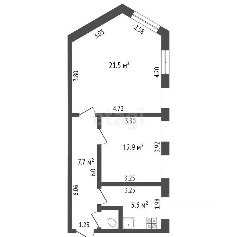 2-к кв. Крым, Феодосия ул. Революционная, 5 (48.4 м) - Фото 1