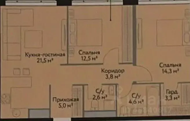 2-к кв. Москва ул. Корабельная, 1 (70.0 м) - Фото 2