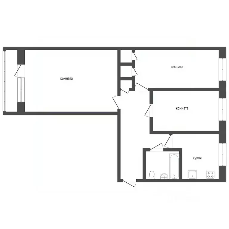 3-к кв. Курганская область, Курган ул. Орлова, 7 (51.1 м) - Фото 2