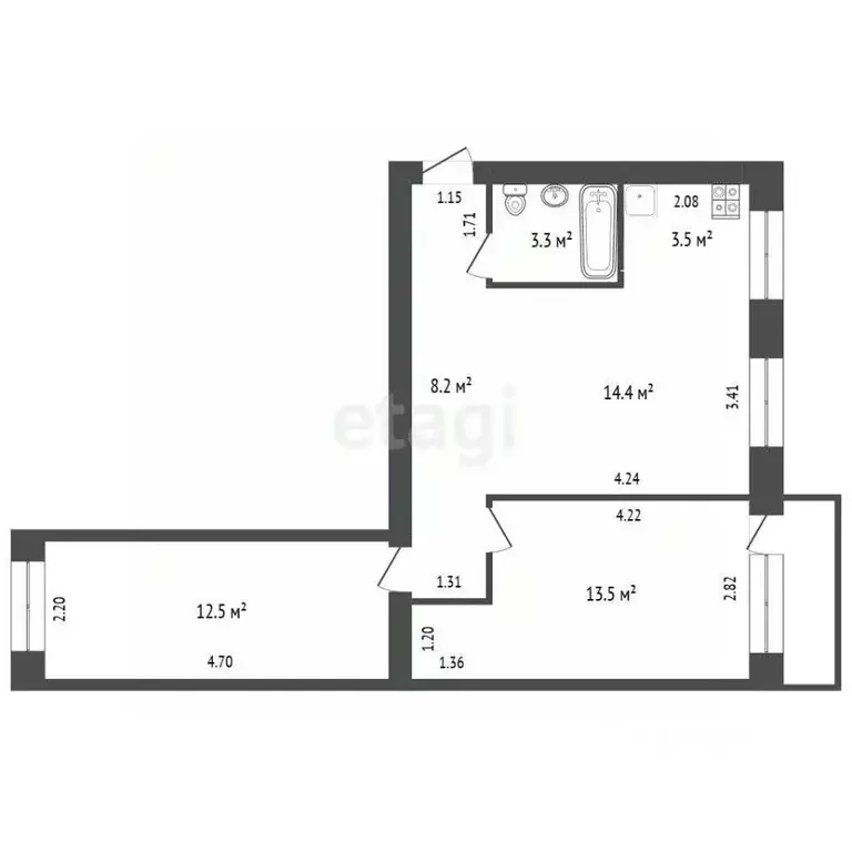 3-к кв. Саха (Якутия), Якутск ул. Можайского, 17/1 (54.8 м) - Фото 2