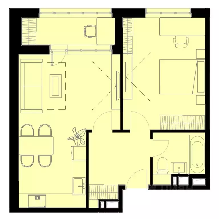 2-к кв. Приморский край, Уссурийск Кленовый парк жилой комплекс (55.8 ... - Фото 1