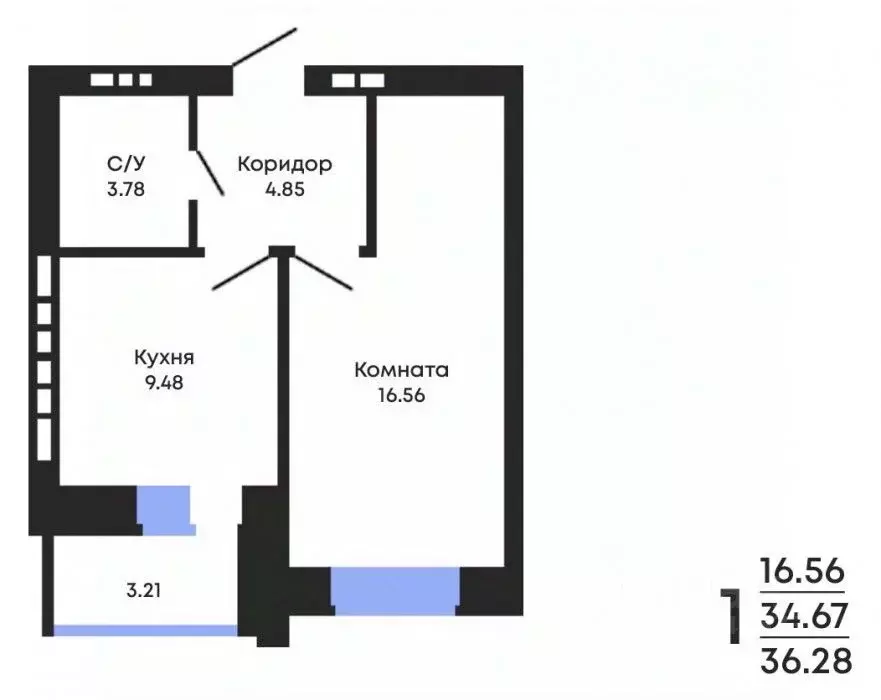 1-к кв. Воронежская область, Воронеж ул. Курчатова, 32 (36.0 м) - Фото 0