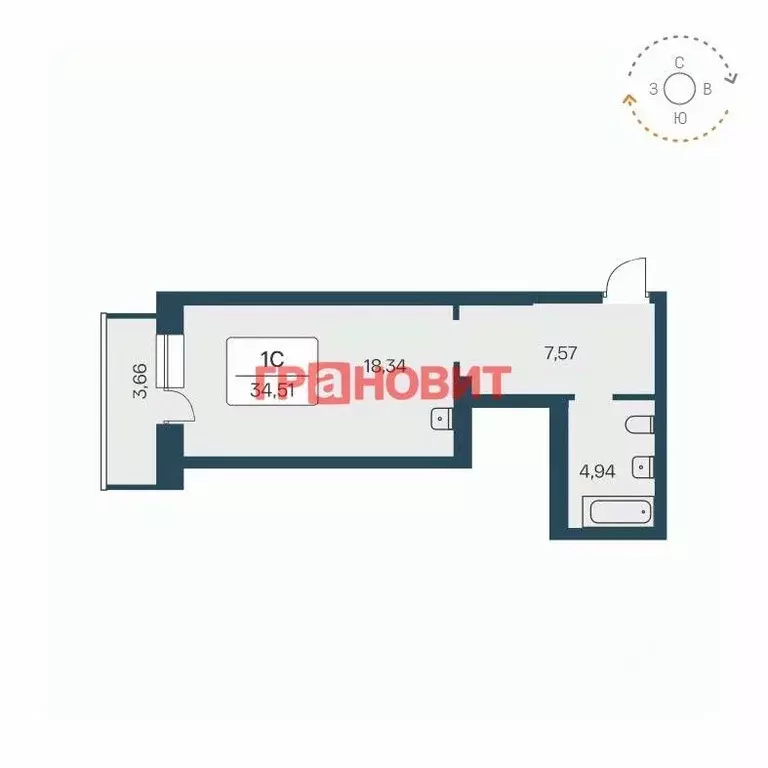 1-к кв. Новосибирская область, Новосибирск Затулинский жилмассив, ул. ... - Фото 1