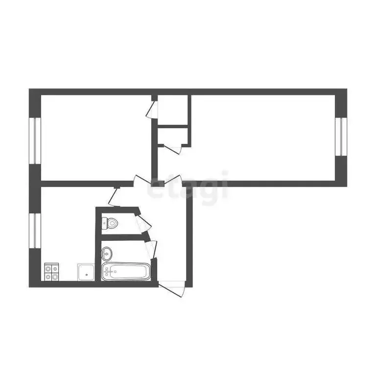 2-комнатная квартира: Яхрома, улица Ленина, 32 (44.2 м) - Фото 0