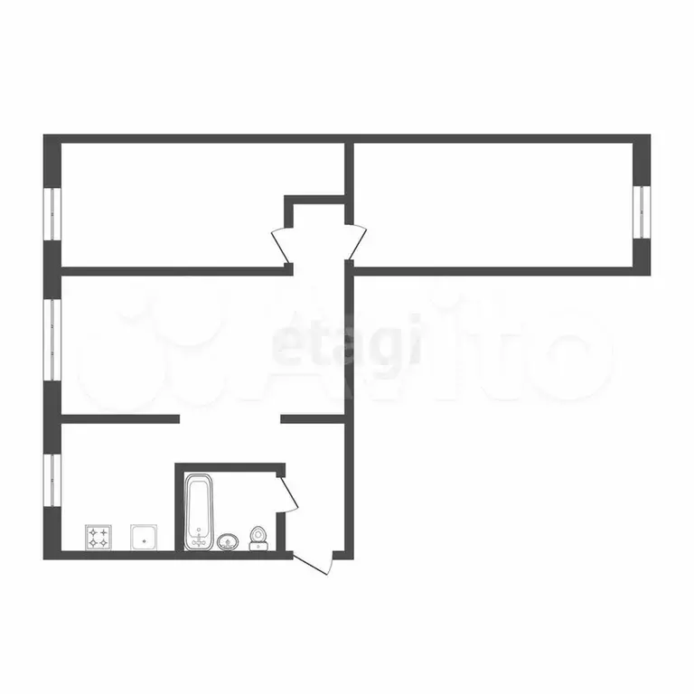 3-к. квартира, 58,4 м, 1/5 эт. - Фото 0