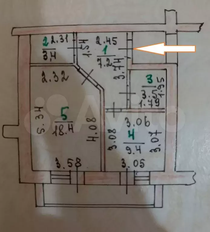 1-к. квартира, 41,9 м, 3/9 эт. - Фото 0