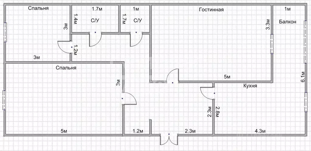 3-к кв. Дагестан, Махачкала ул. Зои Космодемьянской, 54 (76.0 м) - Фото 1