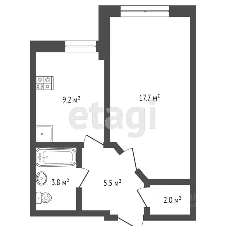 1-к кв. Ростовская область, Батайск ул. Северная Звезда, 2/1 (38.0 м) - Фото 1