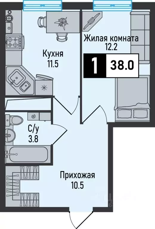 1-к кв. Ставропольский край, Железноводск городской округ, пос. ... - Фото 1