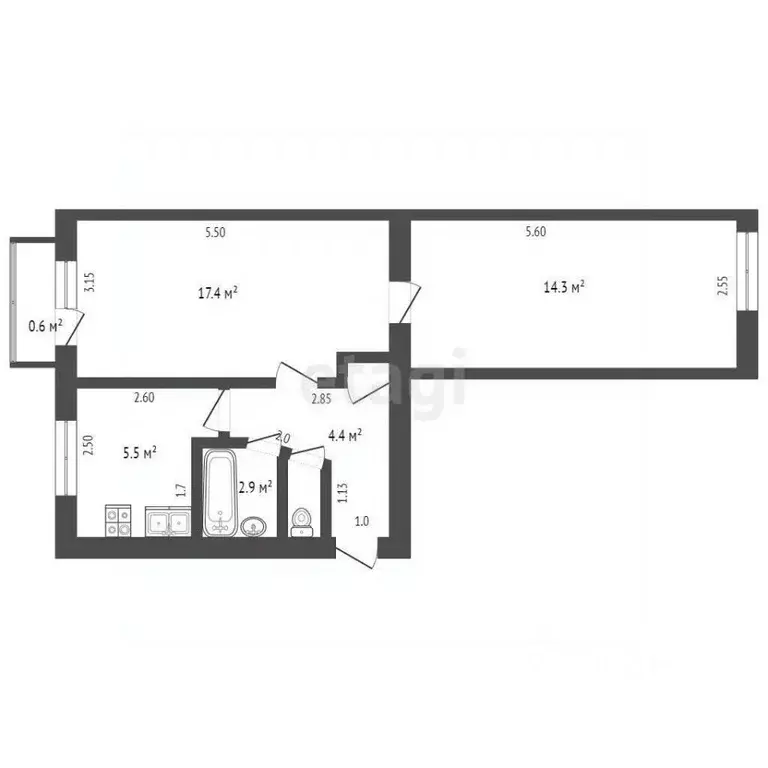 2-к кв. Мордовия, Саранск ул. Марины Расковой, 35 (44.6 м) - Фото 1
