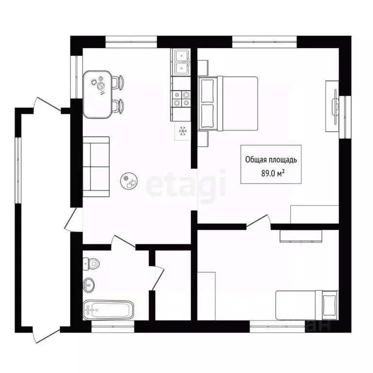 Дом в Новосибирская область, Искитим ул. Фрунзе, 13 (50 м) - Фото 2