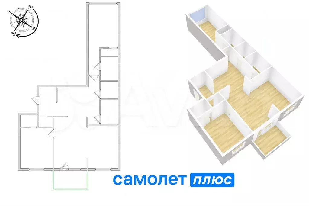 3-к. квартира, 98 м, 1/5 эт. - Фото 0