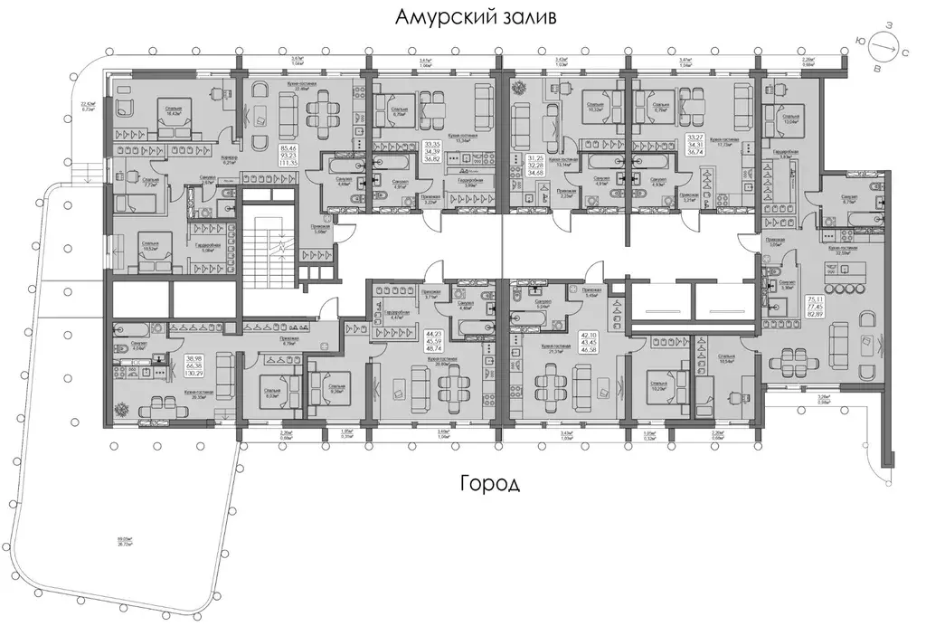 3-к кв. Приморский край, Владивосток ул. Мыс Кунгасный, 3Б (77.45 м) - Фото 1