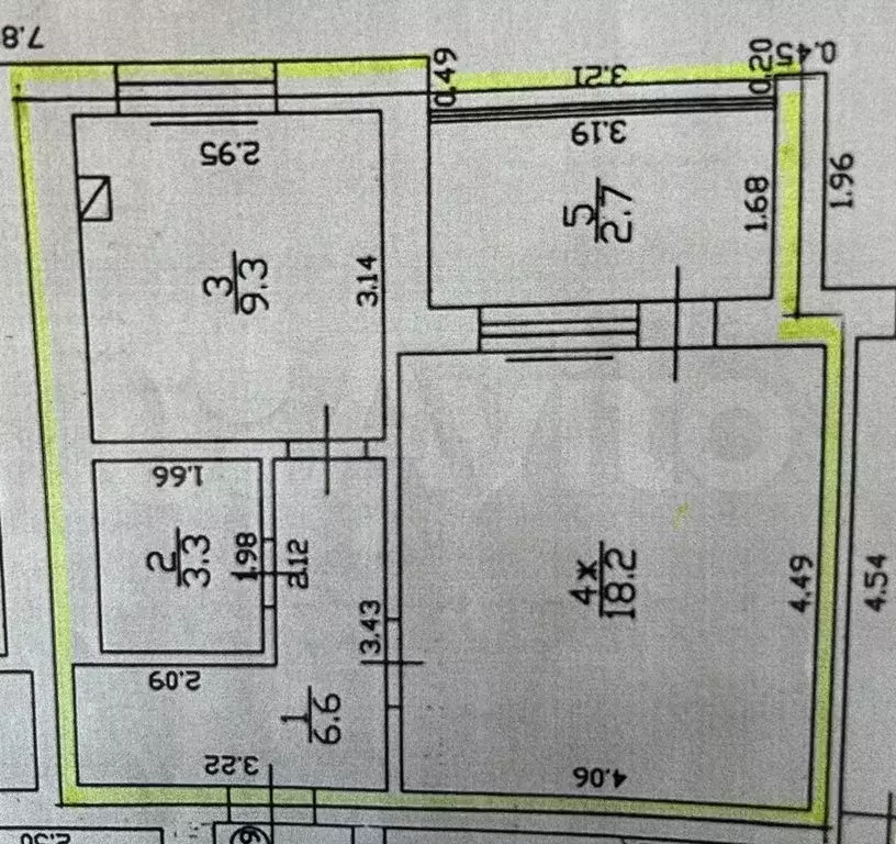 1-к. квартира, 40,1 м, 4/5 эт. - Фото 0