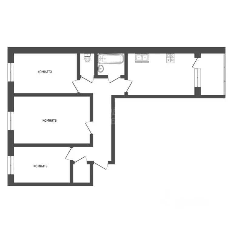 3-к кв. Тюменская область, Тюмень ул. Вересковая, 19 (67.1 м) - Фото 1