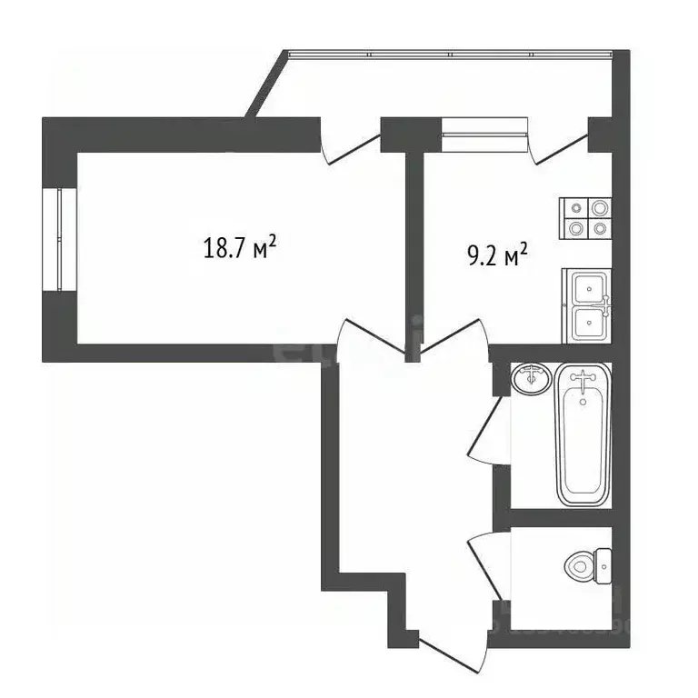 1-к кв. Крым, Ялта ул. Халтурина, 17А (38.2 м) - Фото 2