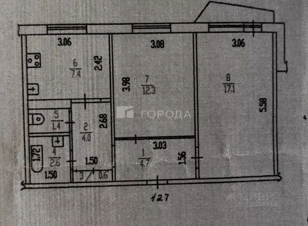 2-к кв. Алтайский край, Барнаул ул. Матросова, 12 (50.1 м) - Фото 1