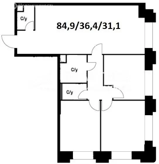 3-комнатная квартира: Москва, улица Архитектора Власова, 71к1 (84.9 м) - Фото 1