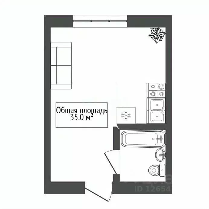 1-к кв. Новосибирская область, Новосибирск Станционная ул., 8 (35.0 м) - Фото 2