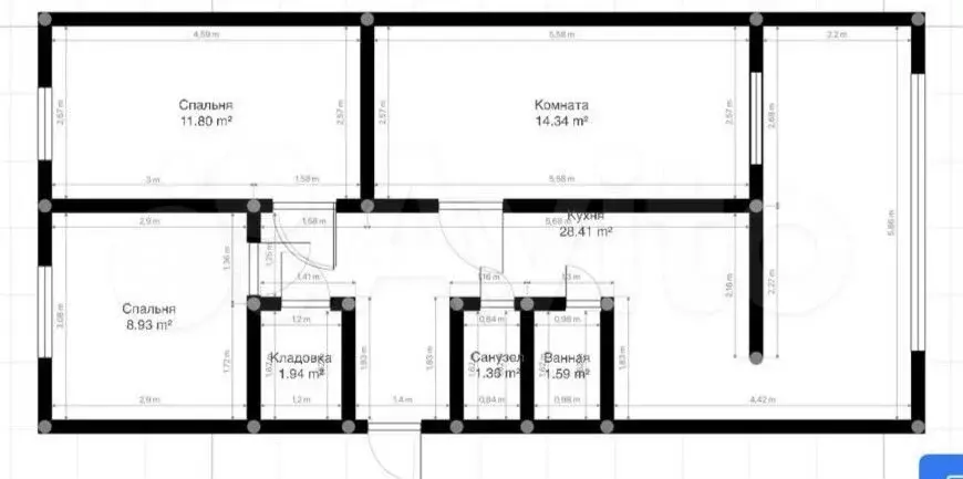 3-к. квартира, 74 м, 1/5 эт. - Фото 0