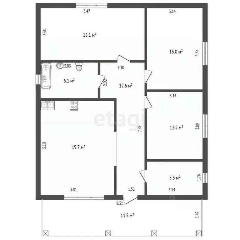 Дом в Крым, Симферополь ул. 41-я Коллективных Садов, 90 (115 м) - Фото 0