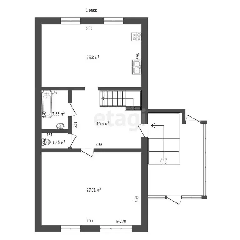 Дом в Новоульяновск, Ульяновская улица (375.9 м) - Фото 0