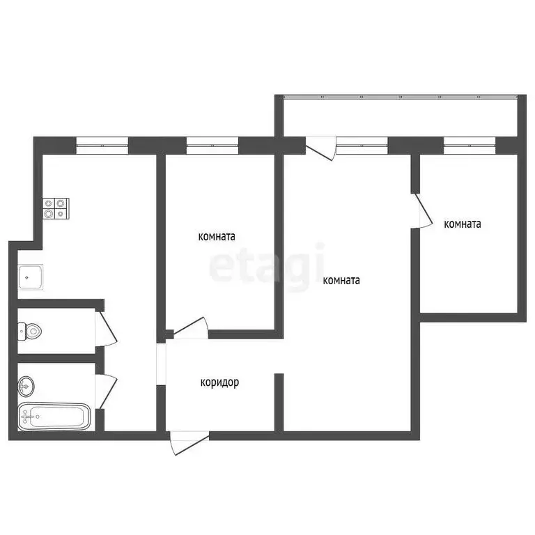 3-комнатная квартира: Серпухов, Советская улица, 107 (52.5 м) - Фото 1
