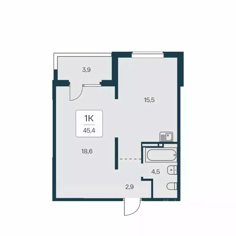 1-к кв. Новосибирская область, Новосибирск Игарская ул., 6 (45.4 м) - Фото 0