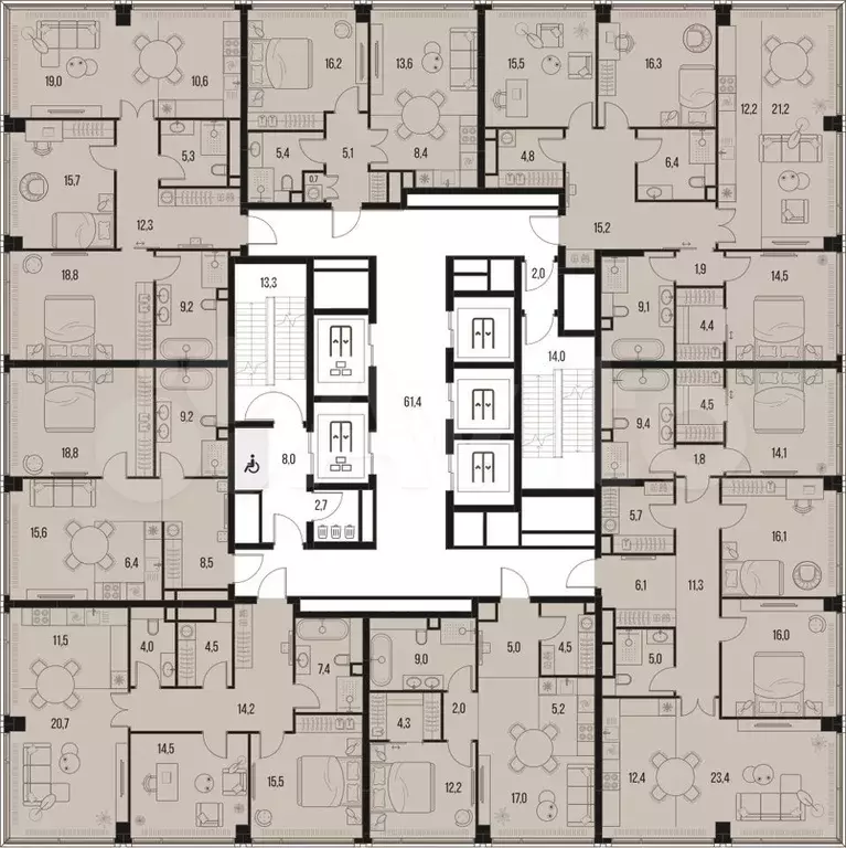 3-к. квартира, 90,9 м, 30/47 эт. - Фото 1