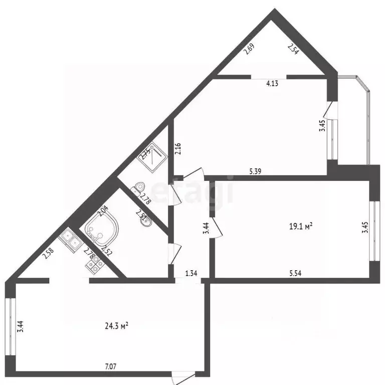 2-к кв. Тюменская область, Тюменский муниципальный округ, д. Дударева ... - Фото 1