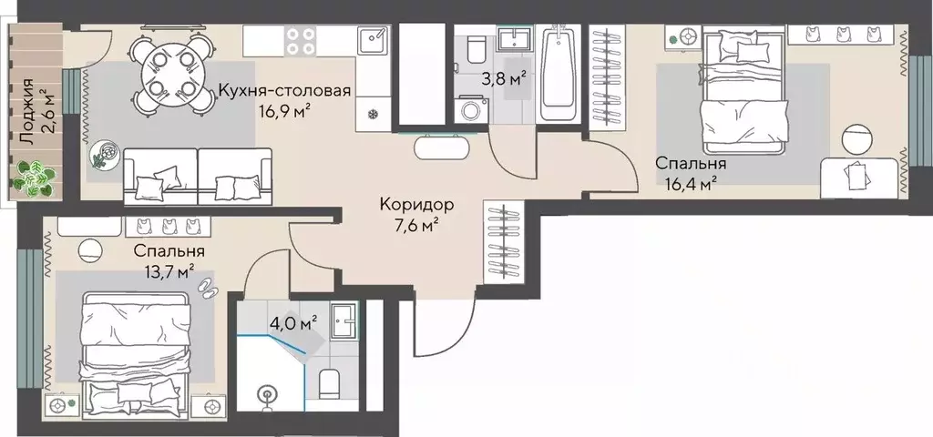 2-к кв. Свердловская область, Екатеринбург Эльмаш жилрайон, Изумрудный ... - Фото 0